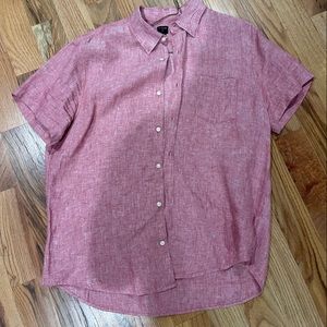 Jcrew short sleeve button up size XL linen shirt